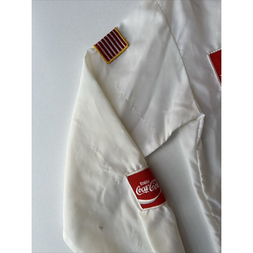 VTG 70s Coca Cola Racing Jacket Checkered Flag Nylon Coke Is It USA Mens M - Picture 7 of 16